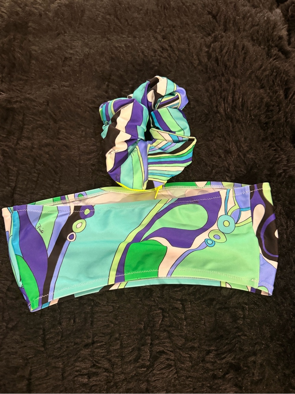 Emilio Pucci Bandeau Bikini Top & Matching Scrunchie Set - Picture 4 of 6